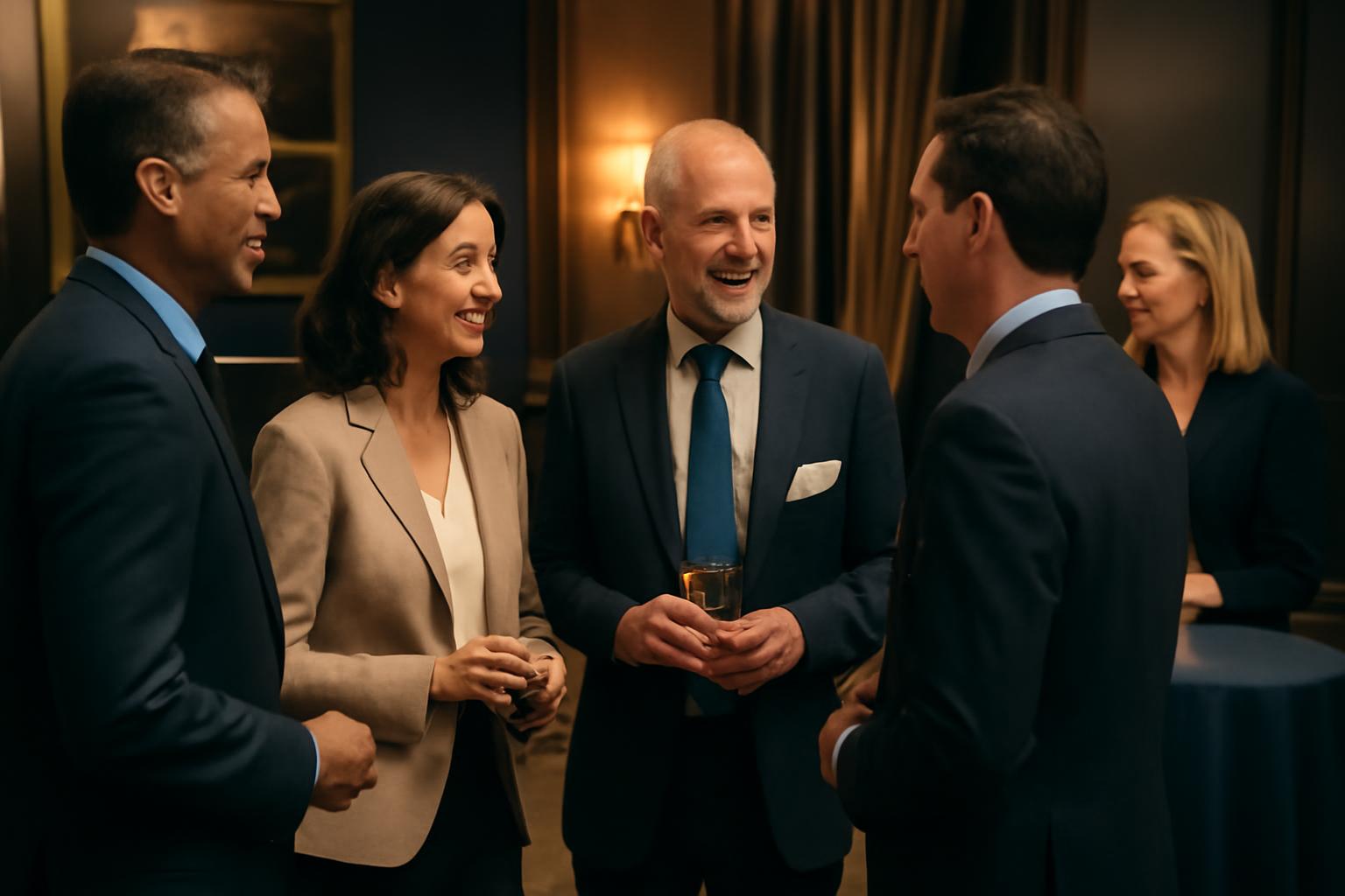Entrepreneurs and business leaders at a community event.