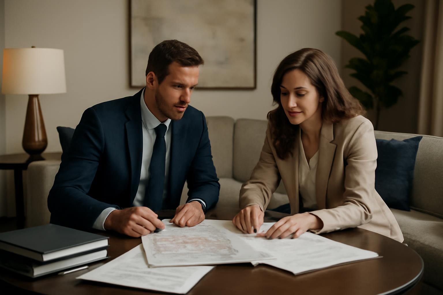 A prospective owner reviewing franchise materials with an advisor.